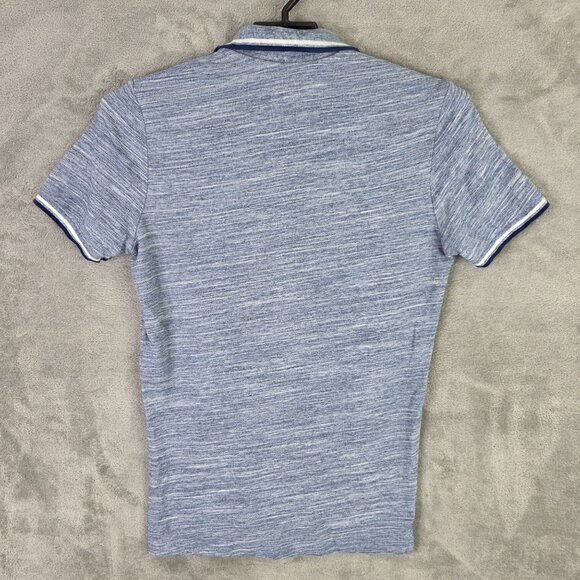 Mens American Eagle Heather Blue Polo Shirt Short Sleeve Cotton Blend Size S - Picture 5 of 8